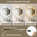 Anti-Fog Round Led Bathroom Mirror with 3 Color LED Lights by DirectDeals