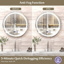 Anti-Fog Round Led Bathroom Mirror with 3 Color LED Lights by LJGDeals