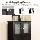 Bathroom Floor Storage Locker Kitchen Cabinet with Doors and Adjustable Shelf by LJGDeals