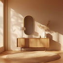 Antique Brass Capsule Mirror | Brass Wall Mirror