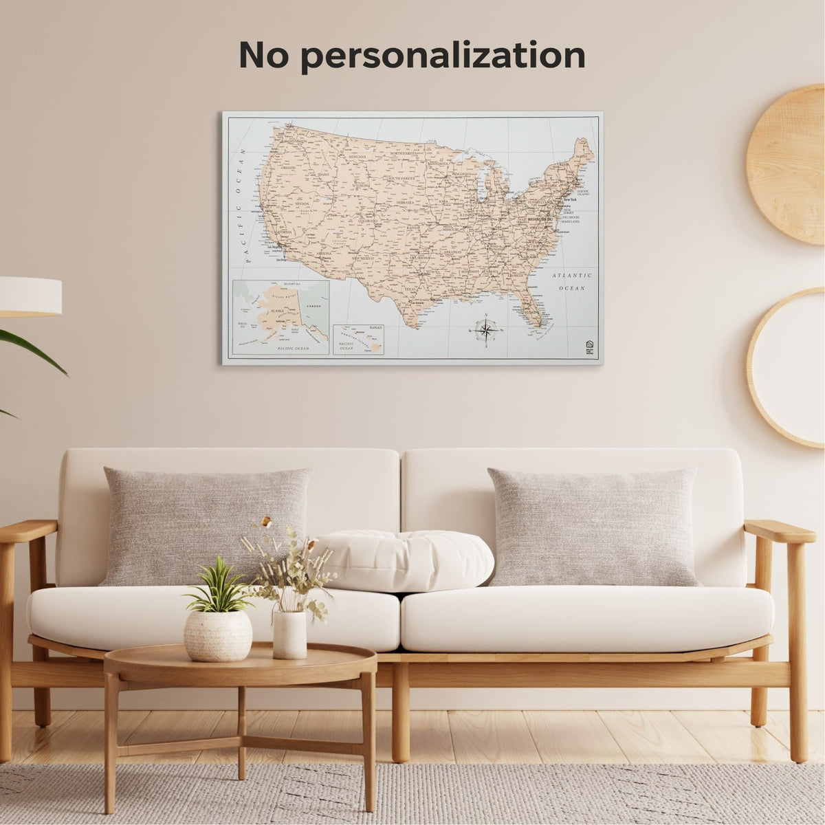 Wooden Canvas USA Map - Antique, photo 12 of 14