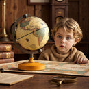 Antique Globe Dia 5.5 Inch Mini Rotating World Globe with Wooden Base-Brozen by LJGDeals