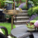 Antique Gold Freestanding Pedestal Bird Bath Feeder by LJGDeals