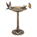 Antique Gold Freestanding Pedestal Bird Bath Feeder by LJGDeals