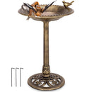 Antique Gold Freestanding Pedestal Bird Bath Feeder by LJGDeals