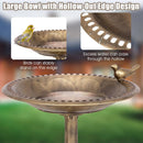 Antique Gold Freestanding Pedestal Bird Bath Feeder by LJGDeals
