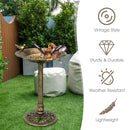 Antique Gold Freestanding Pedestal Bird Bath Feeder by LJGDeals