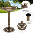 Antique Gold Freestanding Pedestal Bird Bath Feeder by LJGDeals
