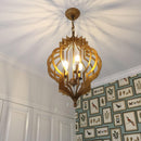 Antique Gold Leaf Lantern Chandelier 12.2"