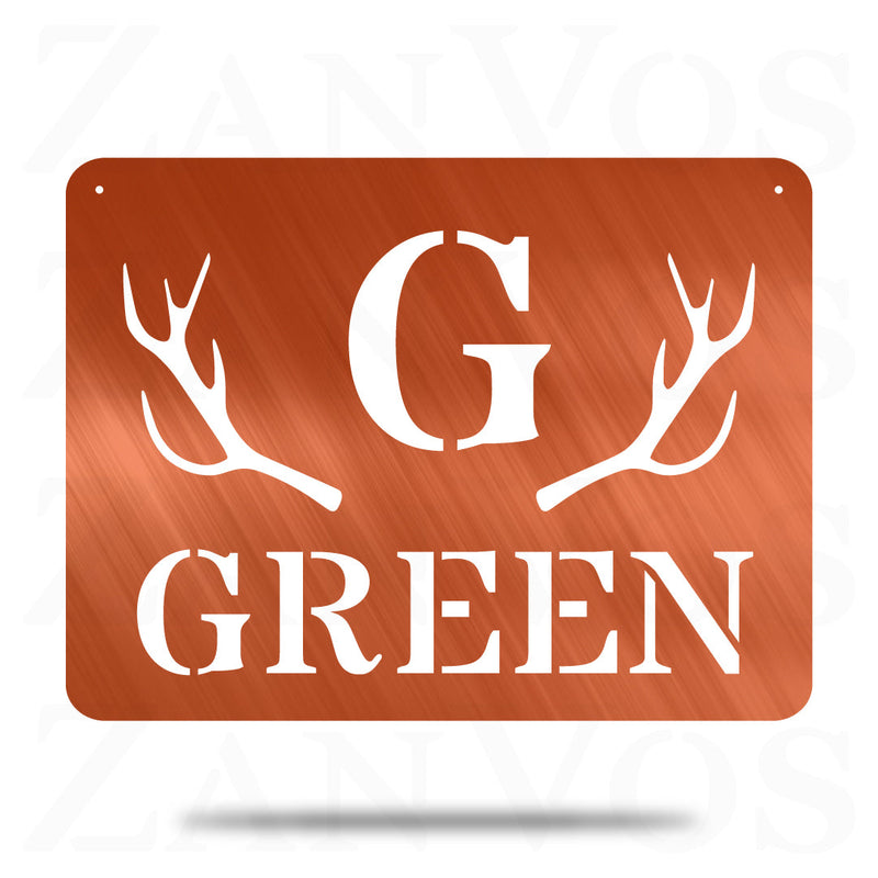 Antler Plaque Monogram