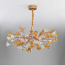 Aosta Brass Glass Flower Chandelier