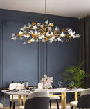 Aosta Brass Glass Flower Chandelier