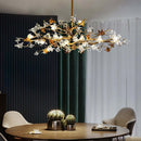 Aosta Brass Glass Flower Chandelier