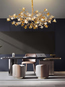 Aosta Brass Glass Flower Chandelier