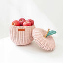 Apple Rattan Storage Basket Pink - Small by MOMIJI US LLC