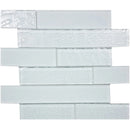 Aquatica Alabaster 2"x6" Glossy & Matte Glass Mosaic Tile 11.75"x11.75" - Revere Collection