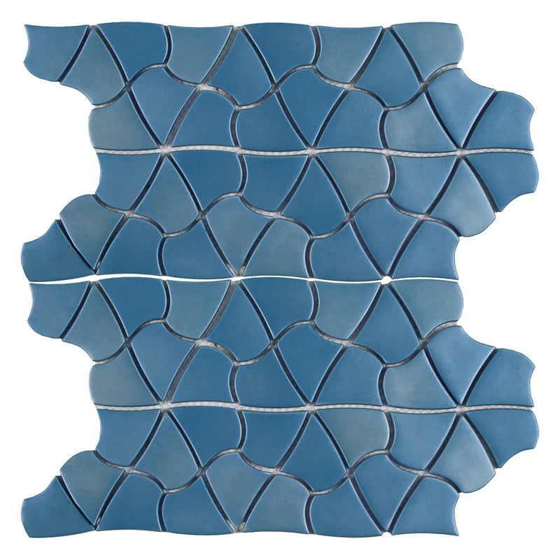 Aquatica Blue Orchid Glass Mosaic Tile 10.25"x12" - Aloha Collection