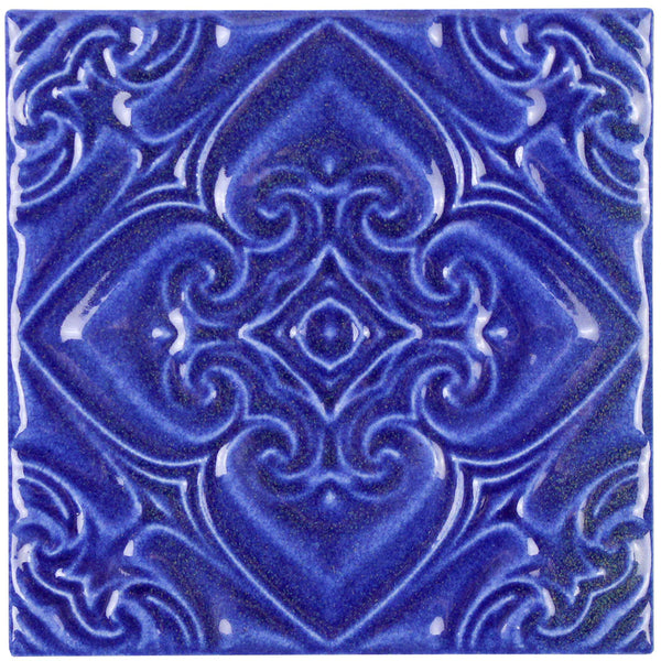 Aquatica Atlantico Blu Deco Porcelain Pool Tile 6"x6" - Melange Collection, photo 2 of 3