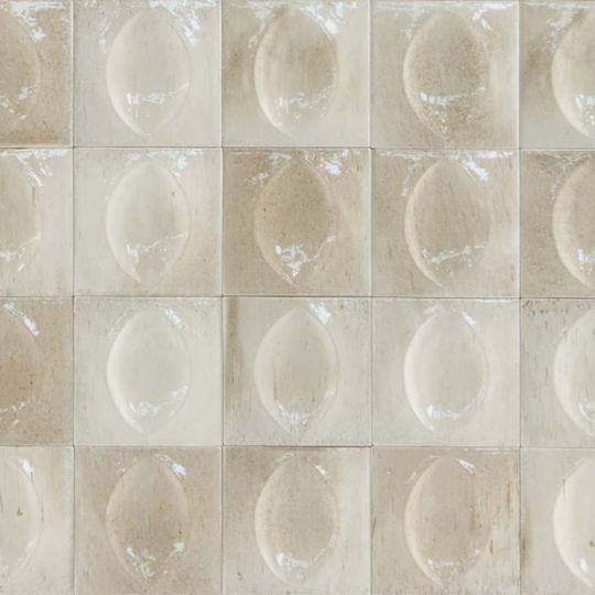 Aquatica Beige 3D Egg Deco Glossy Porcelain Pool Tile 4"x4" - Gleeze Collection, photo 2 of 2