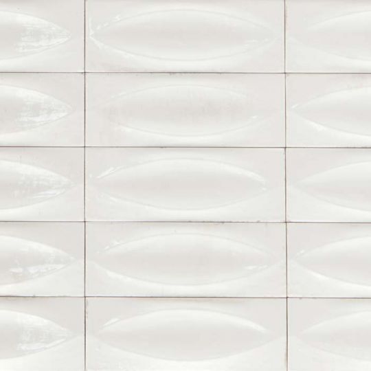 Aquatica Bianco 3D Egg Deco Glossy Porcelain Pool Tile 3"x8" - Gleeze Collection