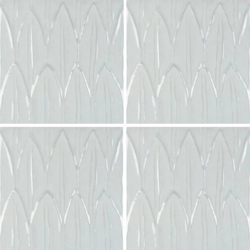 Aquatica Bianco Deco Foglia 6"x6" Porcelain Pool Tile - Sol Collection