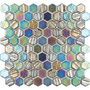Aquatica Black Hexagon Glass Mosaic Tile 12"x12" - Illusions Collection