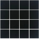 Aquatica Black Solid Glass Mosaic Tile 12"x12" - Crystal Collection