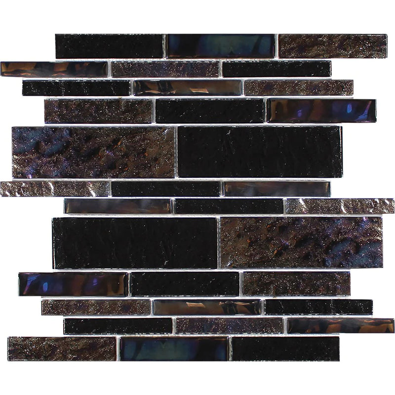 Aquatica Blackstone Linear Glass Mesh Tile 11.75"x11.75" - Treasure Collection