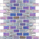 Aquatica Blue 1"x2" Glass Mosaic Tile 12"x12" - Illusions Collection