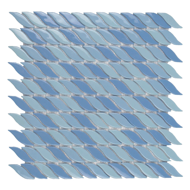 Aquatica Blue Atoll Glass Mosaic Tile 12"x12" - Bowline Collection
