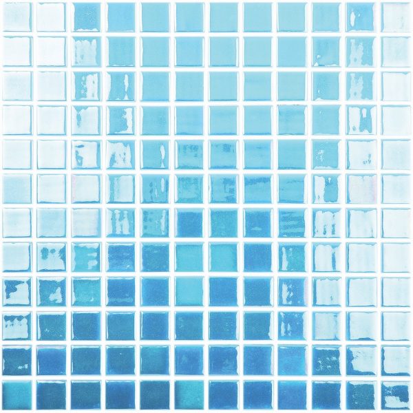 Aquatica Blue/Green 1"x1" Glass Mosaic Tile 12"x12" - Glow Glass Collection