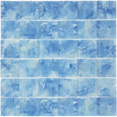 Aquatica Bluebell 2"x2" Glass Mosaic Tile 11.75"x11.75" - Flower Glass Collection