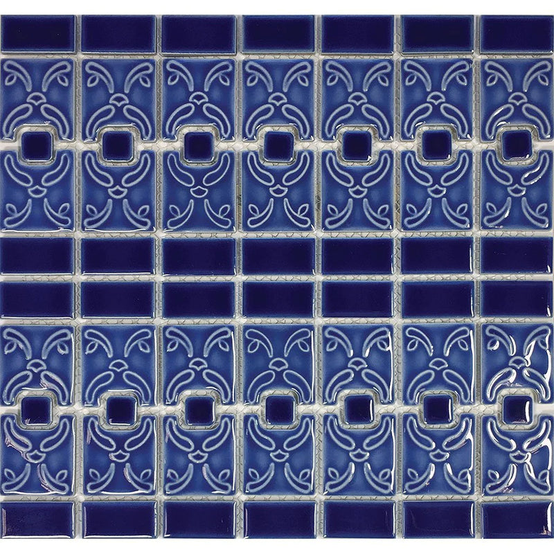 Aquatica Blueberry Porcelain Mosaic Pool Tile 12"x13" - Luciana Collection