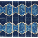 Aquatica Caribbean Blue Porcelain Mosaic Tile 12"x12.5" - Botanical Collection
