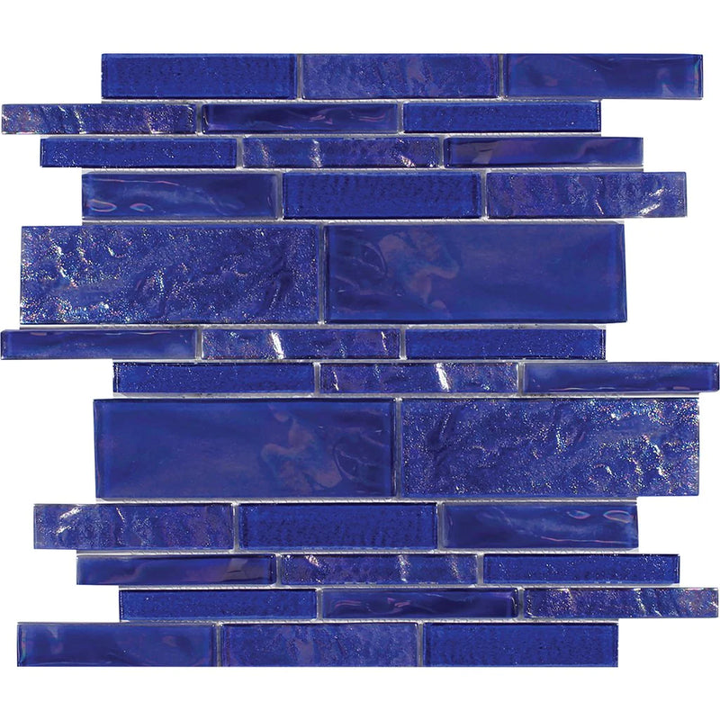 Aquatica Cobaltstone Linear Glass Mesh Tile 11.75"x11.75" - Treasure Collection