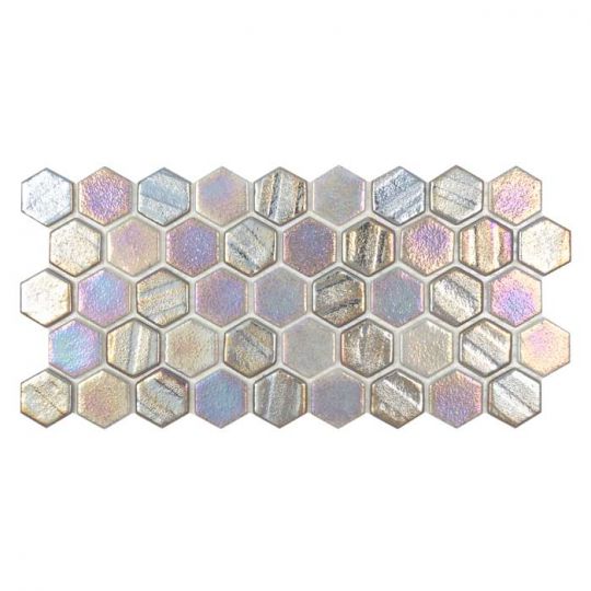 Aquatica Gray Hexagon Glass Mosaic Tile 12"x12" - Illusions Collection