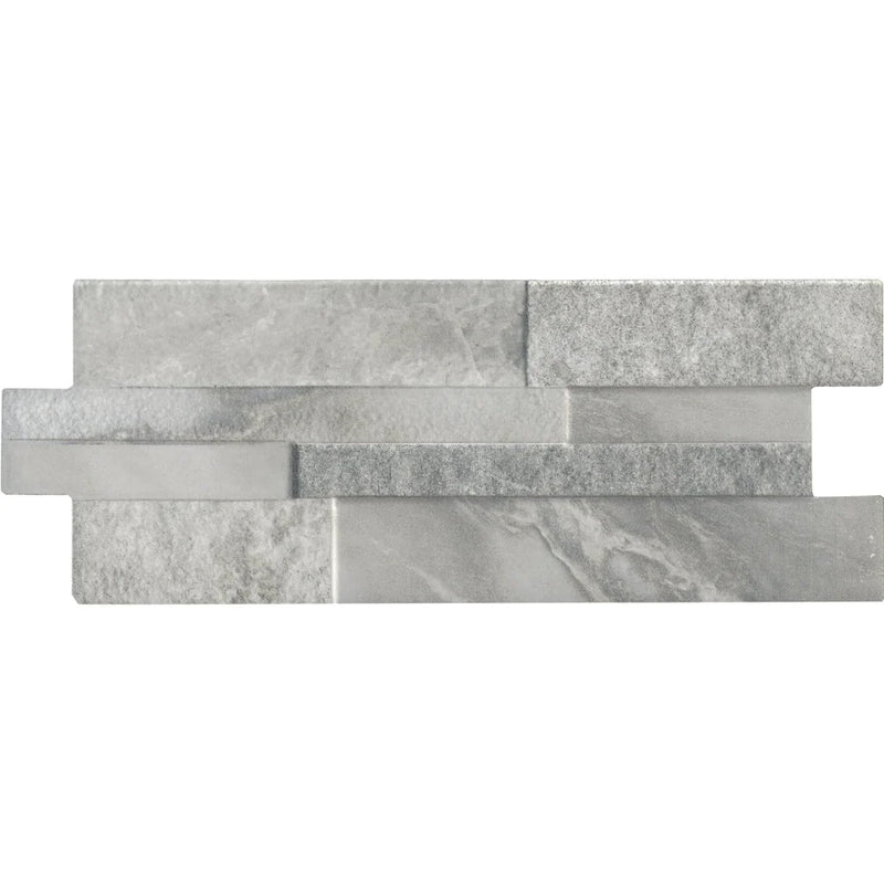 Aquatica Gray Ledgerstone Porcelain Wall Tile 6.25"x15.75" - Marmi Collection