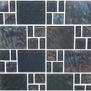 Aquatica Gray Random Glass Mosaic Tile 11.75"x11.75" - Piazza Collection