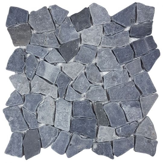 Aquatica Gray Tumbled Pebble Mosaic 11.25"x11.25" - Ocean Stones Tumbled Collection
