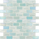 Aquatica Green 1"x2" Glass Mosaic Tile 12"x12" - Illusions Collection