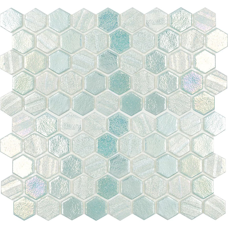Aquatica Green Hexagon Glass Mosaic Tile 12"x12" - Illusions Collection