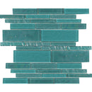Aquatica Greenstone Linear Glass Mesh Tile 11.75"x11.75" - Treasure Collection