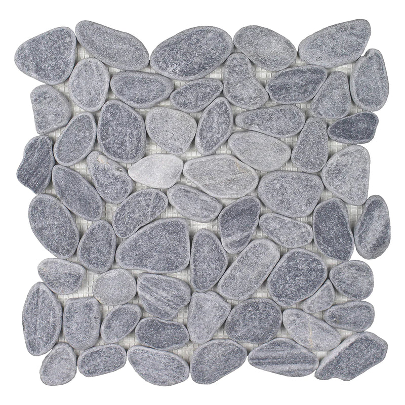 Aquatica Grey Sliced Pebble Mosaic Tile 11.5"x11.5" - Beachstones Collection