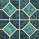 Aquatica Gulf Blue Akron Porcelain Mosaic Tile 12"x12" - Diamond Reflection Collection