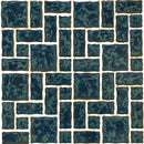 Aquatica Gulf Blue Random Pattern Porcelain Mosaic Pool Tile 12"x12" - Reflection Collection