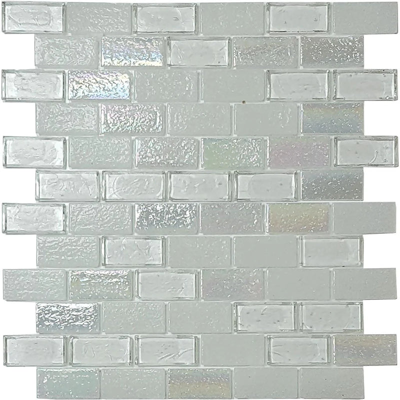 Aquatica Iceberg 1"x2" Glass Mosaic Tile 11.5"x12.5" - Superior Collection