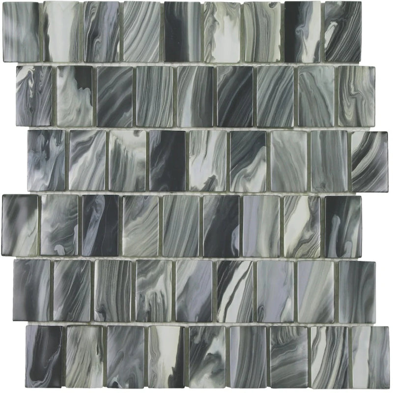 Aquatica Labrador 1.5"x2" Glass Mosaic Tile 11.75"x11.5" - Slip Stream Collection