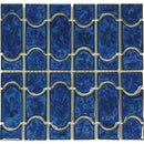 Aquatica Lake Blue Porcelain Mosaic Tile 12"x12.5" - Botanical Collection