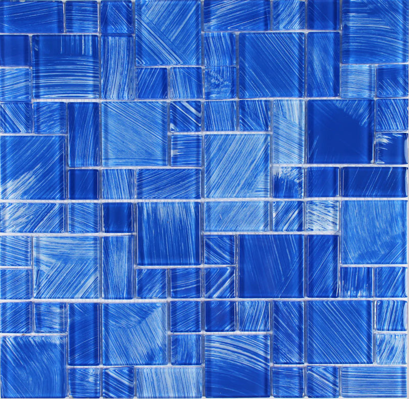 Aquatica Light Blue Random Glass Mosaic Tile 11.75"x11.75" - Watercolors Collection