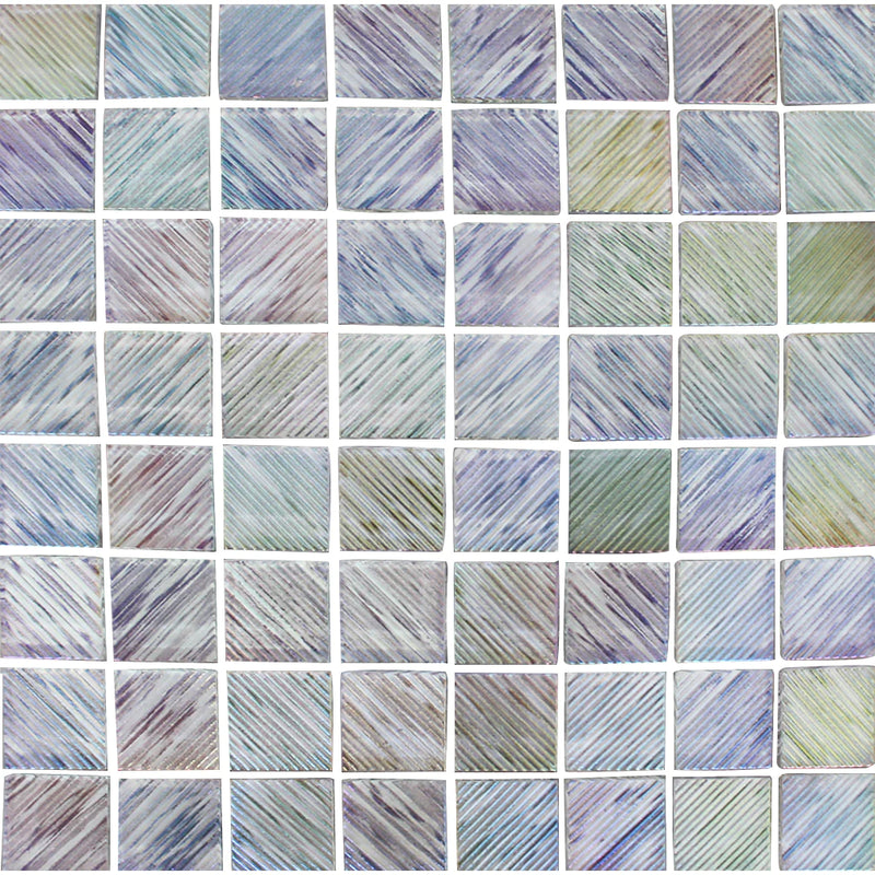 Aquatica Light Gray 1.5"x1.5" Glass Mosaic Tile 12"x12" - Ultraviolet Collection